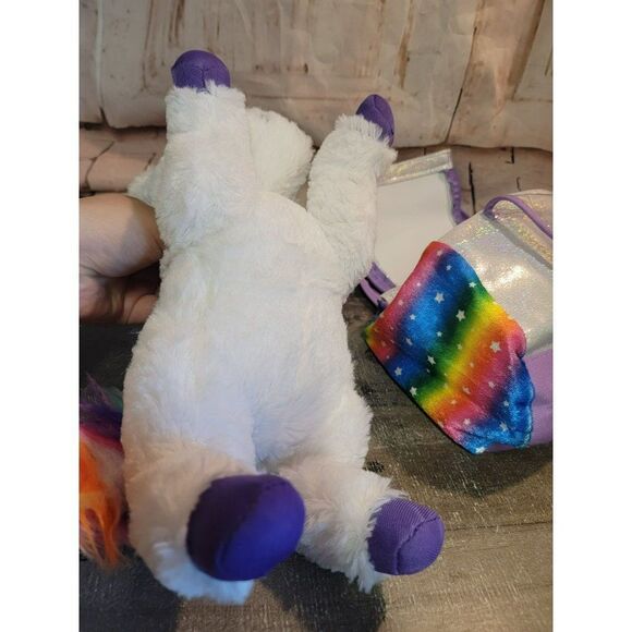 Unicorn plush bag brush toy figure stuffed animal set - Picture 5 of 8